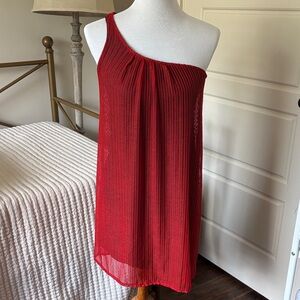 Judith March Vibrant Red One-Shoulder Dress